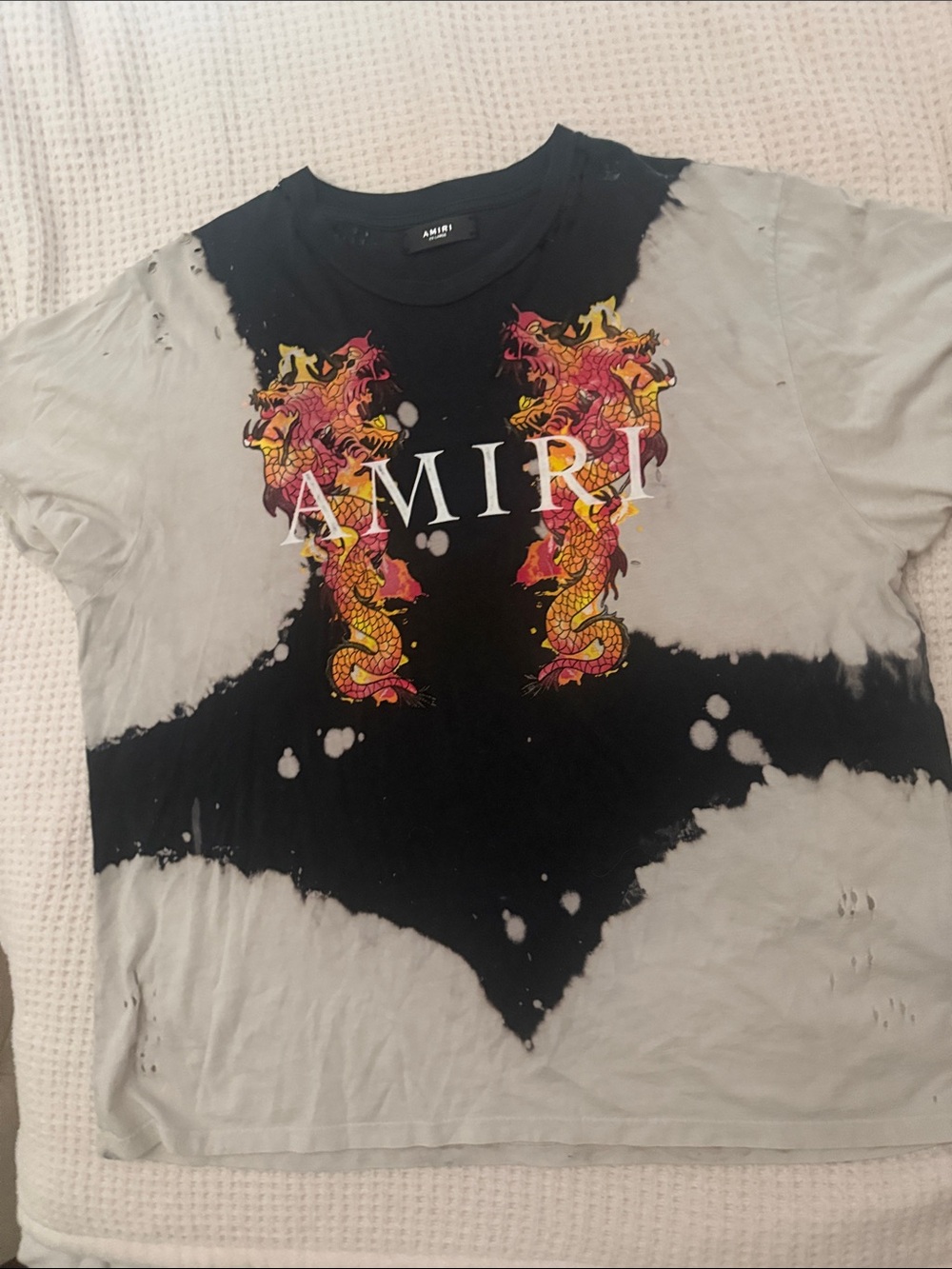AMIRI Black, Gray, & Yellow Dragon oversized Tee